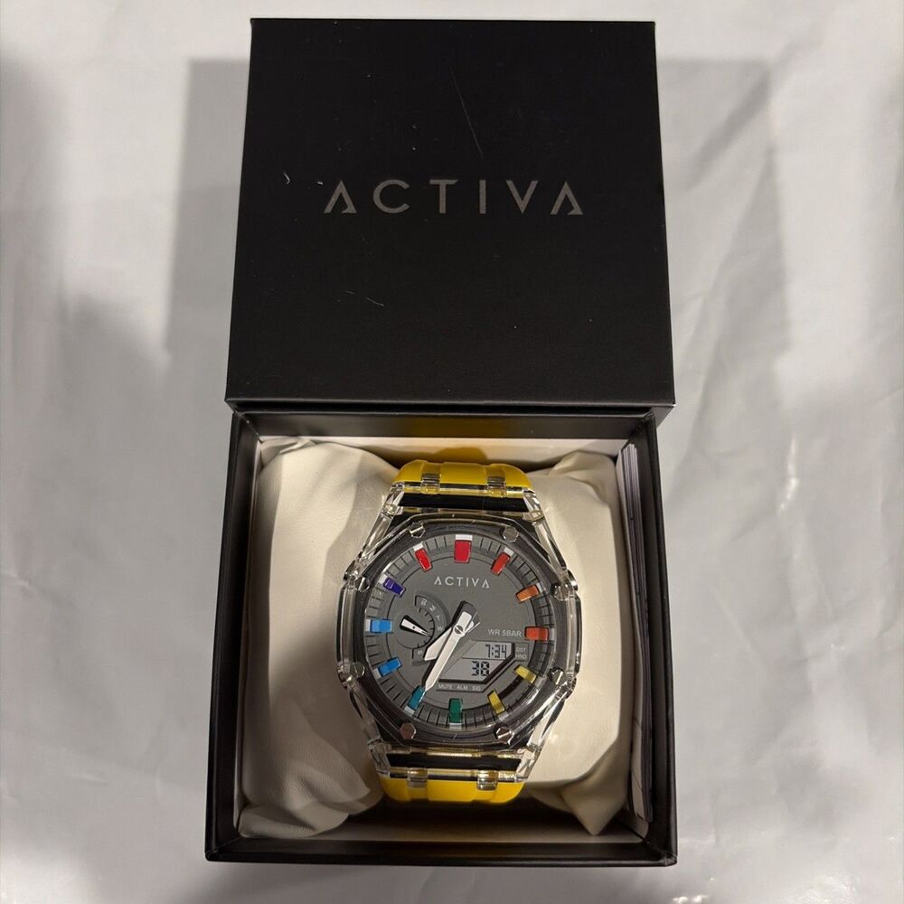 Activa Kaleido X Invicta Men's Digital Watch - 44.2mm, Yellow Clear ACW2100-002